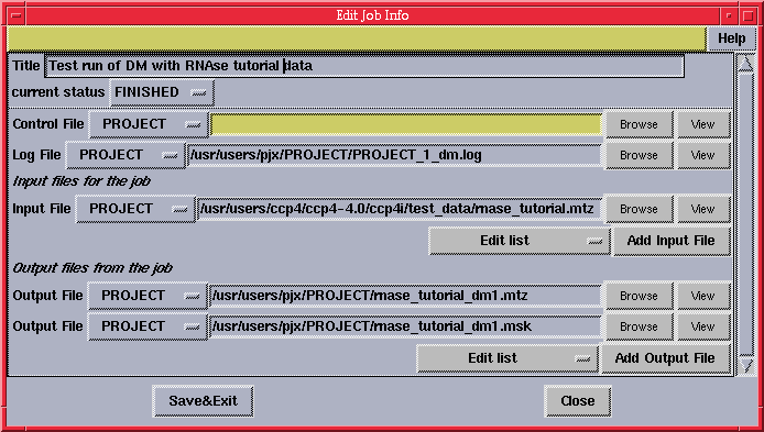 Edit job info options