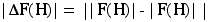 [|\Delta{\bf F}({\bf H})|=\big||{\bf F}({\bf H})|-|{\bf F}({\bf -H})|\big|,]