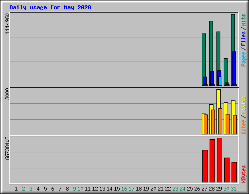 Daily usage for May 2020