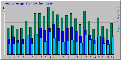 Hourly usage for October 2020